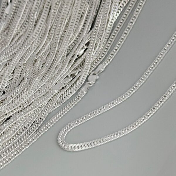 CORRENTE GRUMET DUPLO / 70 CM - PRATA 925