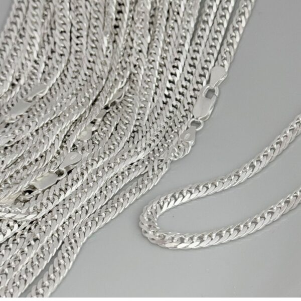 CORRENTE GRUMET DUPLO / 70 CM - PRATA 925