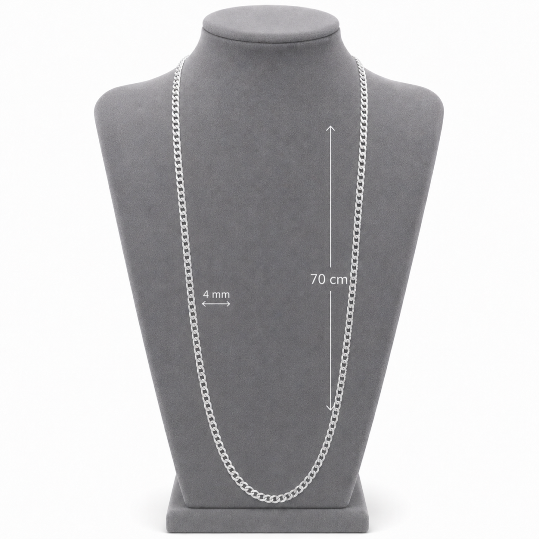 Corrente Grumet 70 cm Prata 925