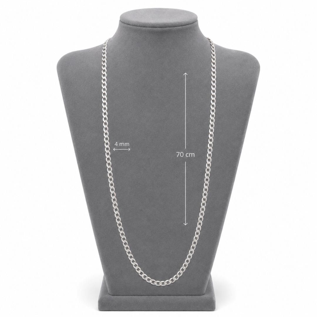 Corrente Grumet 70 cm Prata 925