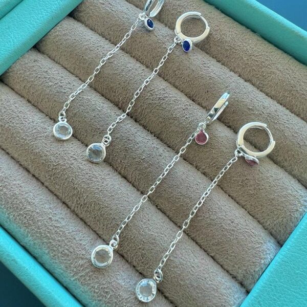 ARGOLINHA CLICK COM CORRENTINHA / PINGENTE - PRATA 925