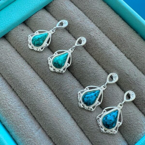 BRINCO PEDRA TURQUESA – PRATA 925 - AZUL