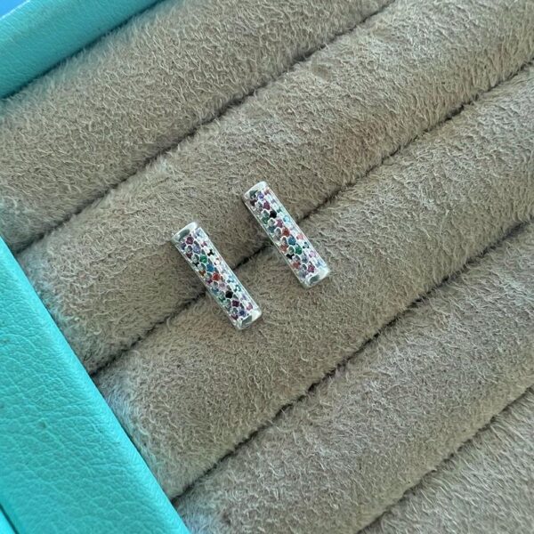 BRINCO MICRO ZIRCÔNIAS COLORS - PRATA 925