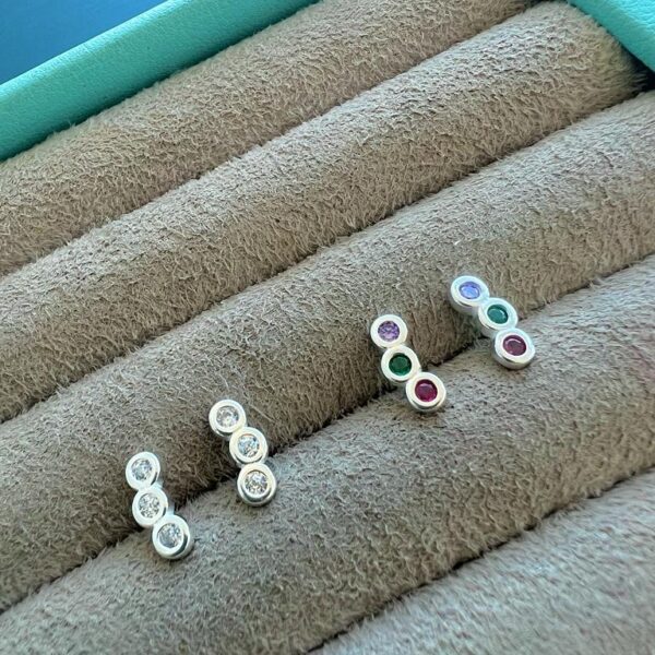 BRINCO ZIRCÔNIAS COLORIDAS - PRATA 925