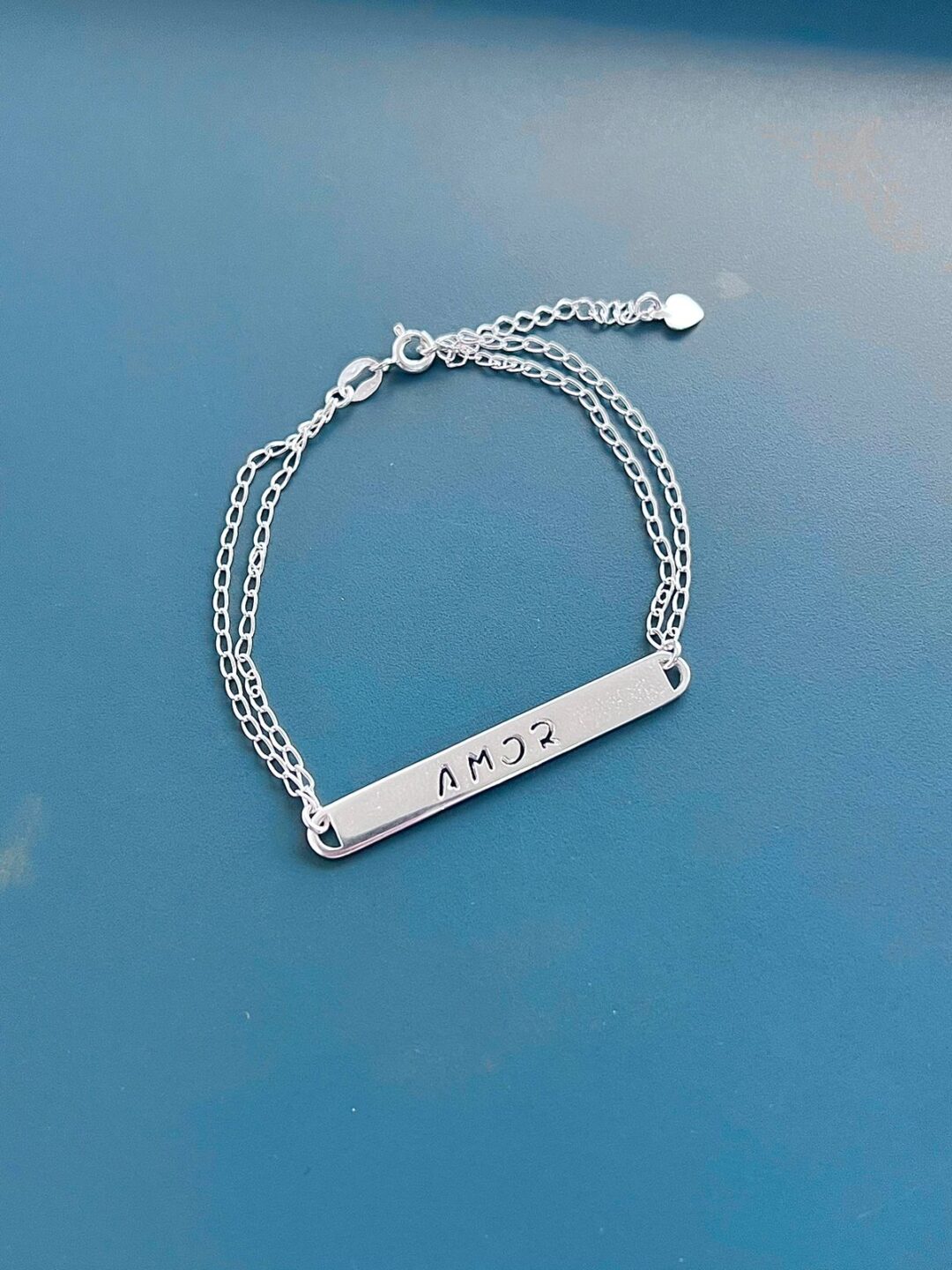 PULSEIRA PLAQUINHA AMOR - PRATA 925