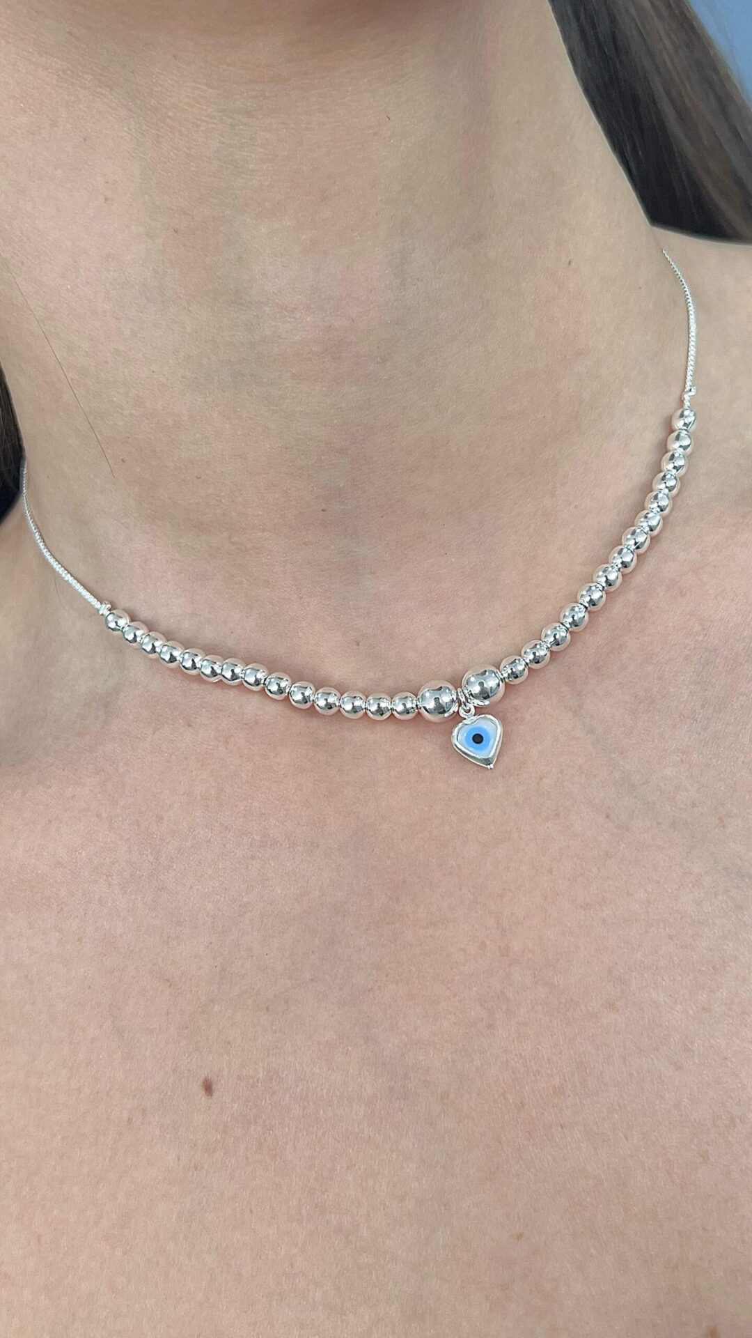 CHOKER OLHO GREGO - PRATA 925