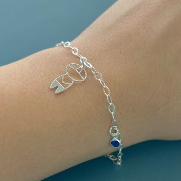 PULSEIRA MENINO COM ZIRCÔNIA - PRATA 925