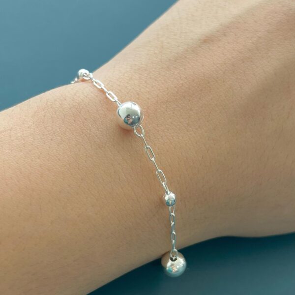 PULSEIRA BOLINHAS - PRATA 925