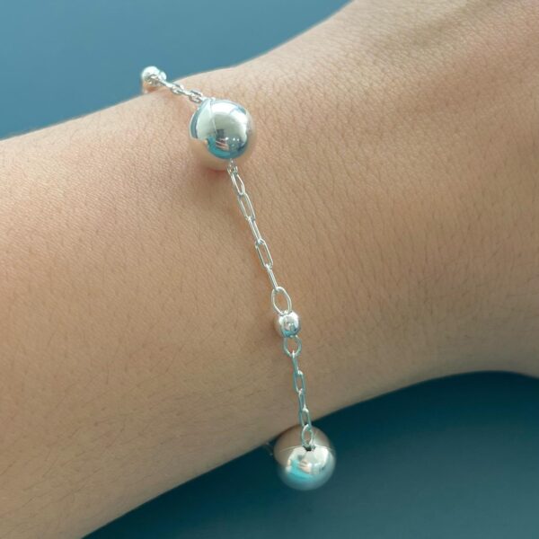 PULSEIRA BOLINHAS - PRATA 925