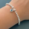 PULSEIRA OLHO GREGO COM BOLINHAS - PRATA 925