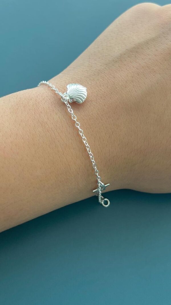 PULSEIRA CONCHA / ESTRELA DO MAR - PRATA 925