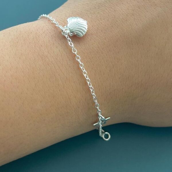 PULSEIRA CONCHA / ESTRELA DO MAR - PRATA 925