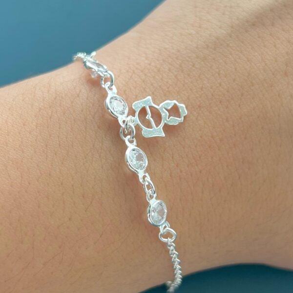 PULSEIRA MENINA COM ZIRCÔNIAS - PRATA 925