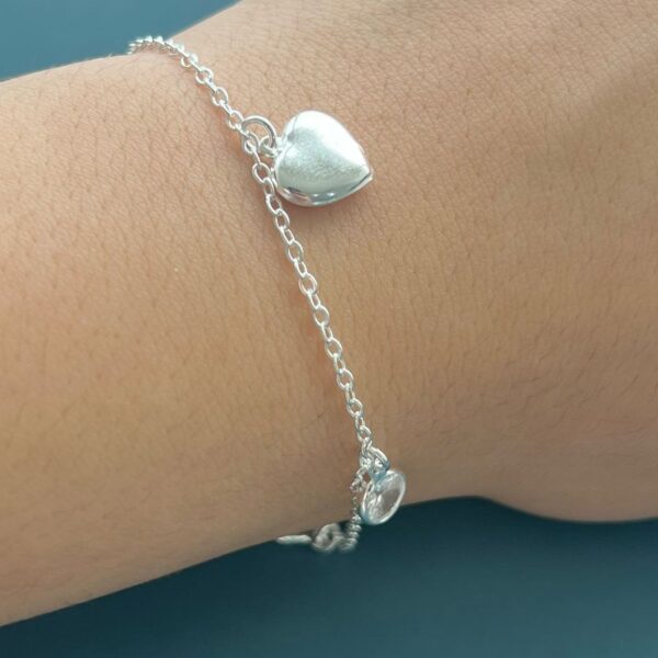 PULSEIRA CORAÇÃO COM ZIRCÔNIAS - PRATA 925