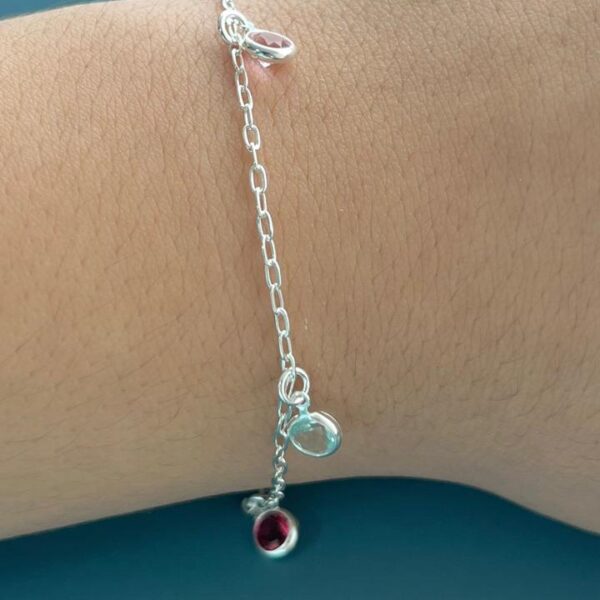 PULSEIRA ZIRCÔNIAS COLORS - PRATA 925