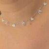 CHOKER CORAÇÕES - PRATA 925