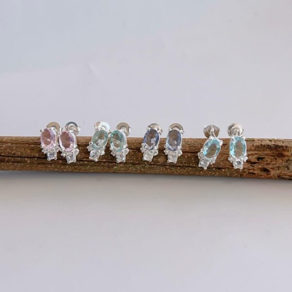 BRINCO ZIRCÔNIAS COLORIDAS - PRATA 925