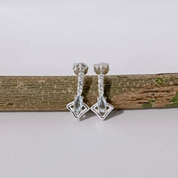 BRINCO ZIRCÔNIA ÁGUA MARINHA - PRATA 925