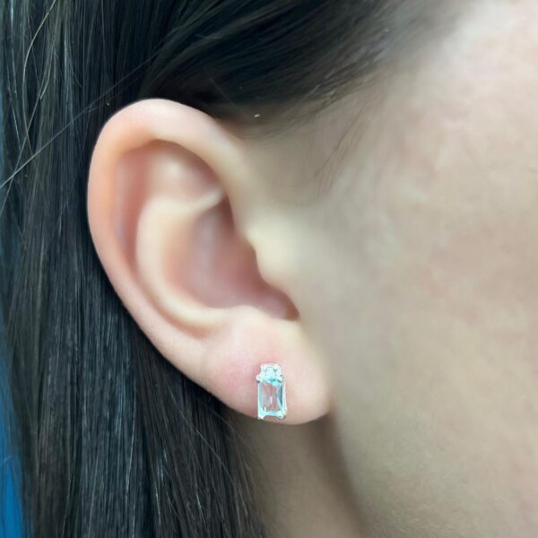 BRINCO ZIRCÔNIAS - PRATA 925 - Agua Marinha