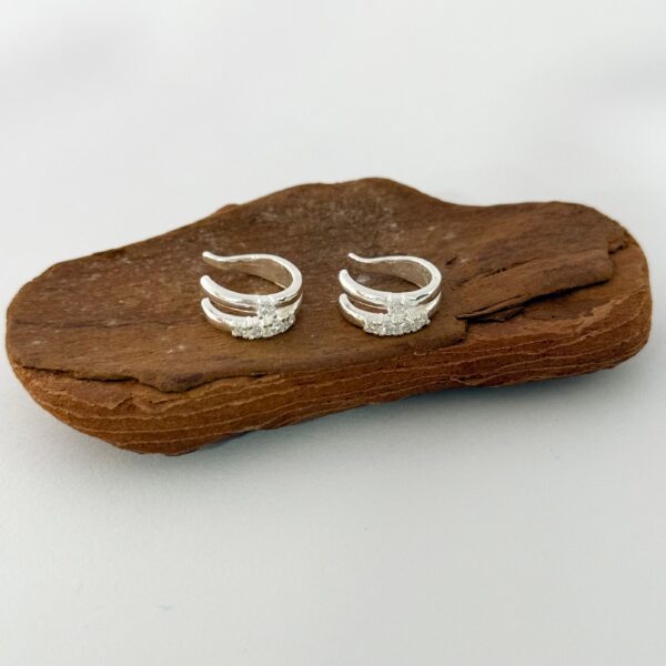 PIERCING FAKE DUPLO COM ZIRCÔNIA - PRATA 925