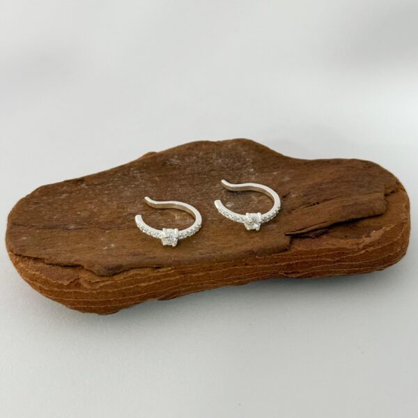 PIERCING FAKE COM ZIRCÔNIAS - PRATA 925