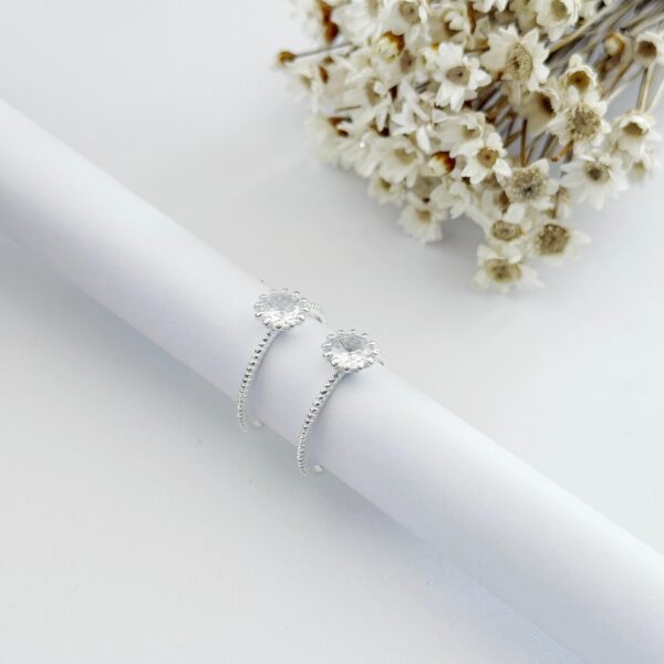 ANEL SOLITÁRIO TRANÇADO - PRATA 925