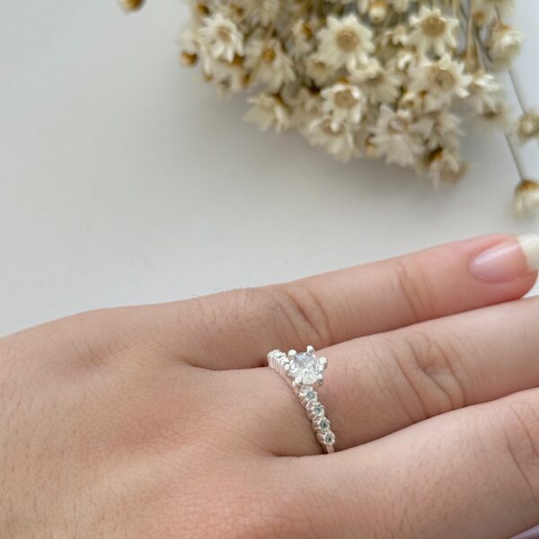 ANEL SOLITÁRIO SILVA - PRATA 925