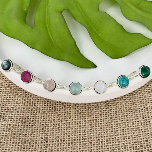 ANEL PEDRA NATURAL REDONDO - PRATA BALI 925 - PEDRA DA LUA, 17