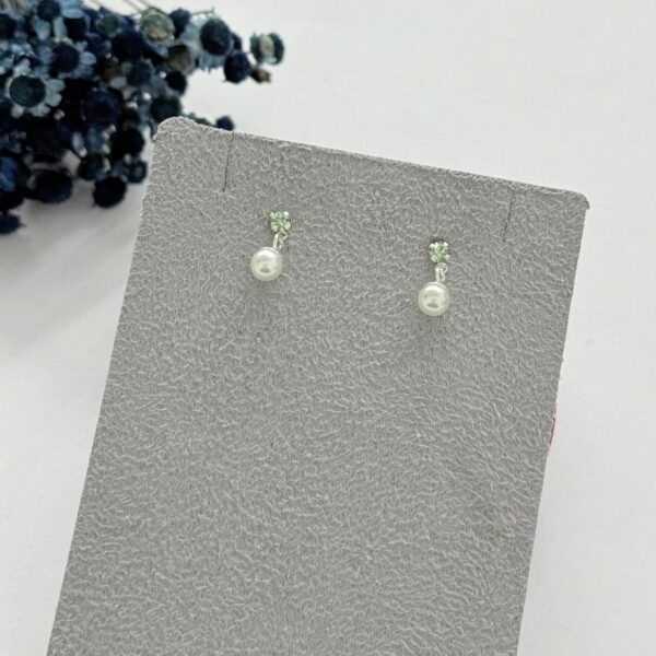 BRINCO PÉROLA COM ZIRCÔNIA - PRATA 925 - BERILO