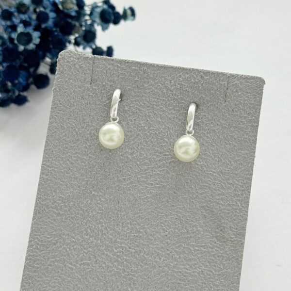 BRINCO PÉROLA PENDURADA - PRATA 925 - P