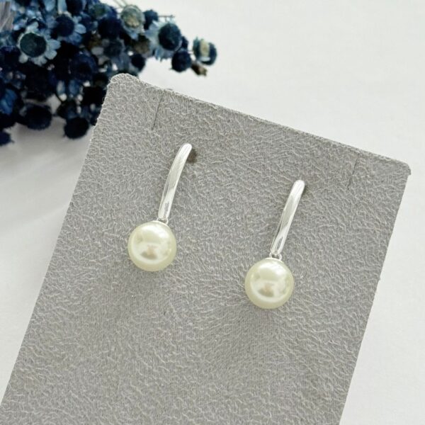 BRINCO PÉROLA PENDURADA - PRATA 925 - M