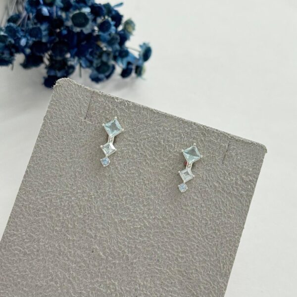 BRINCO COLORS - PRATA 925 - TOPÁZIO/ÁGUA MARINHA