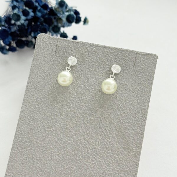 BRINCO PÉROLA COM ZIRCÔNIA - PRATA 925
