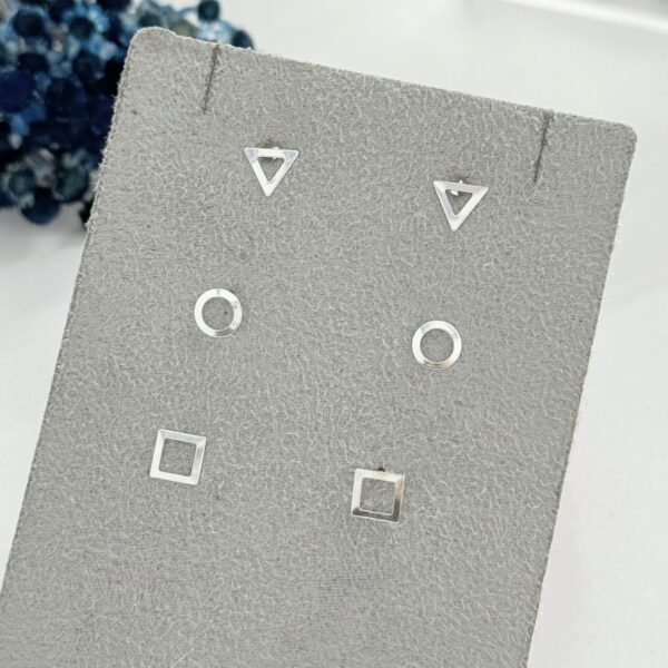 TRIO FORMAS GEOMÉTRICAS - PRATA 950