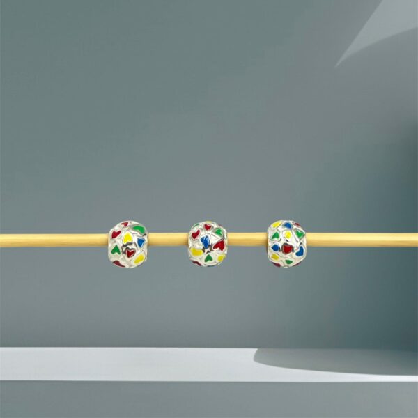 BERLOQUE CORAÇÕES COLORIDOS - PRATA 925