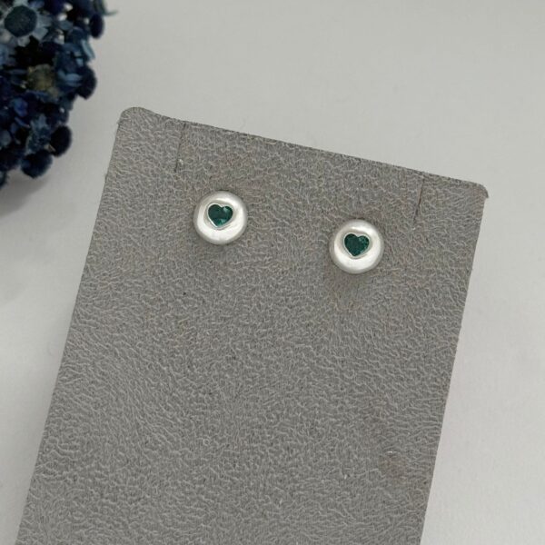 BRINCO CORAÇÃO COLORIDO - PRATA 925 - Turmalina