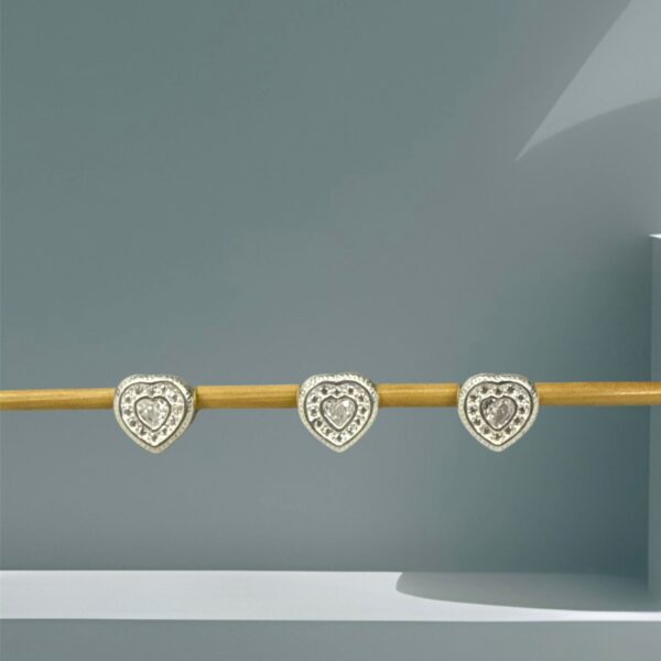 BERLOQUE CORAÇÃO COM ZIRCÔNIAS - PRATA 925