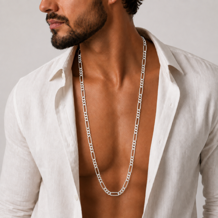 ELO 3X1 Corrente Masculina 3x1 70 cm Prata 925