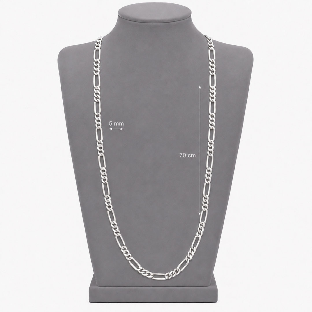 Corrente Masculina 3x1 70 cm Prata 925