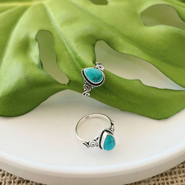 ANEL GOTA / PEDRAS NATURAIS - PRATA BALI 925 - TURQUESA, 16