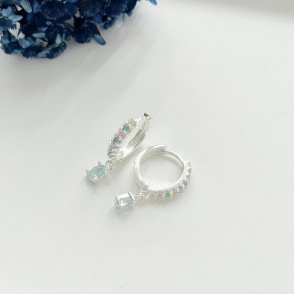 ARGOLINHA CLICK CRAVEJADA COLOR - PRATA 925 - Topazio