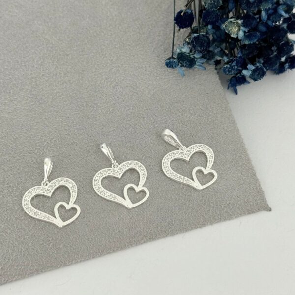 PINGENTE CORAÇÕES - PRATA 925