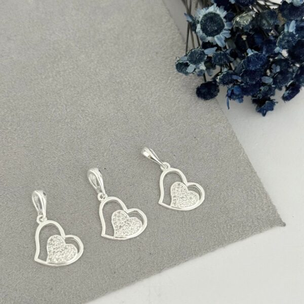 PINGENTE CORAÇÃO DUPLO - PRATA 925