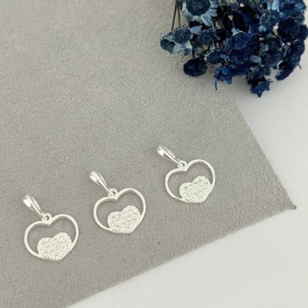 PINGENTE CORAÇÃO DUPLO - PRATA 925