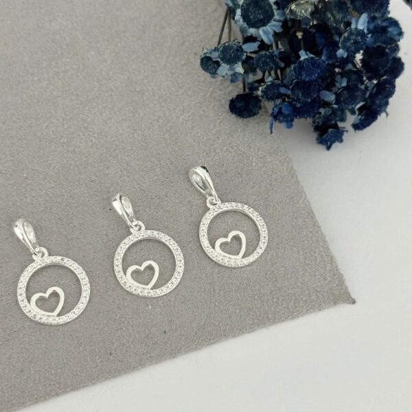 PINGENTE REDONDO / CORAÇÃO - PRATA 925