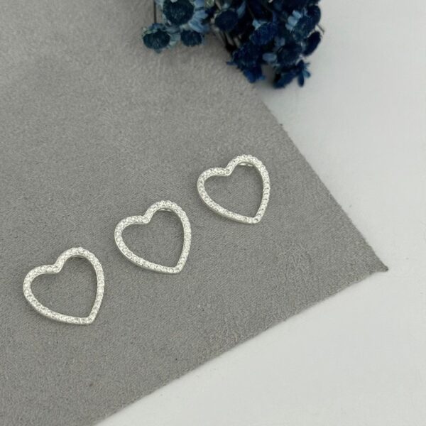 PINGENTE CORAÇÃO  CRAVEJADO - PRATA 925