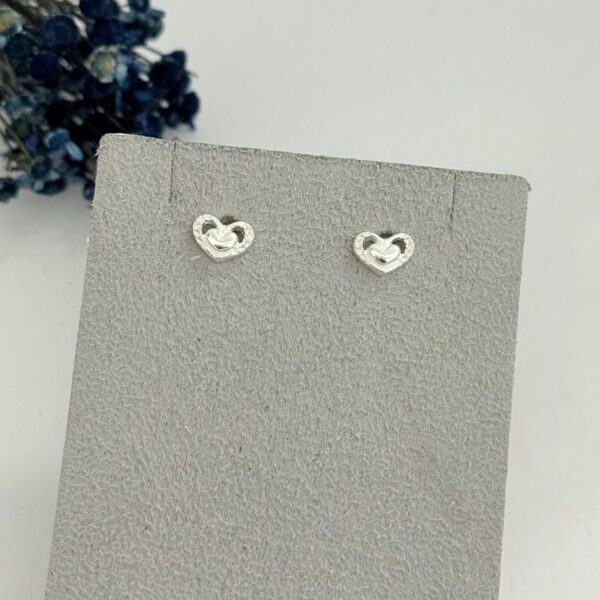 BRINCO CORAÇÃO DUPLO - PRATA 925