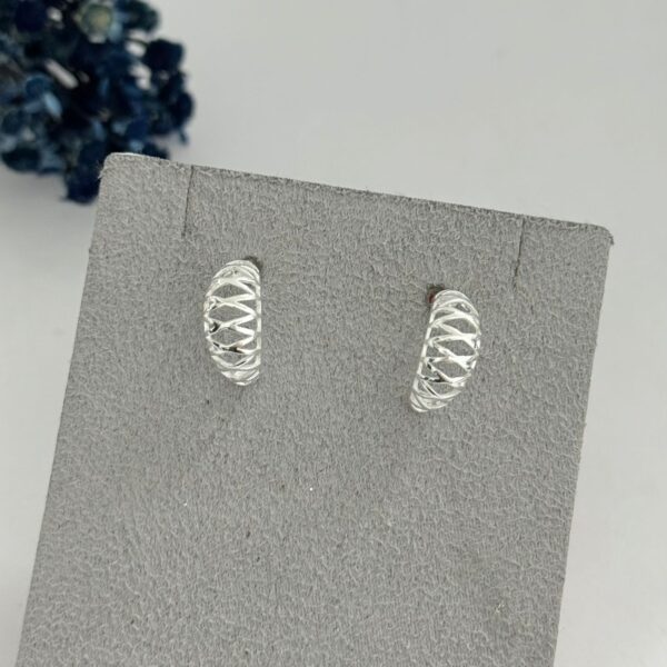 MEIA ARGOLA COM TARRAXA - PRATA 925