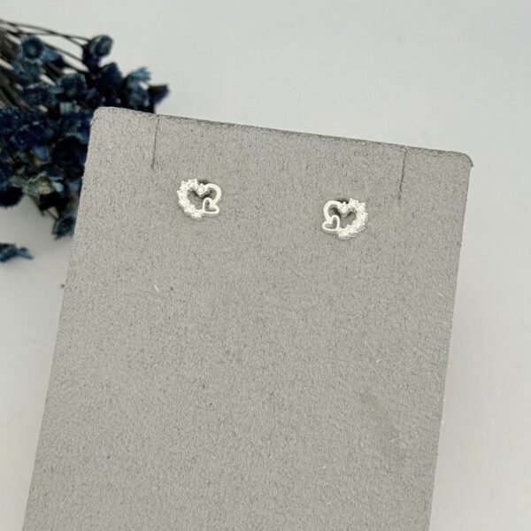 BRINCO CORAÇÃO CRAVEJADA - PRATA 925