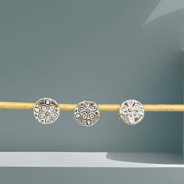 BERLOQUE SEPARADOR FLOR COM ZIRCÔNIAS - PRATA 925